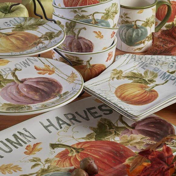 Autumn Harvest 9" Salad/Dessert Plates, Multicolor, Medium, Set of 4 - Picture 2 of 10